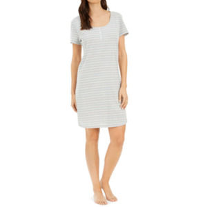 Charter Club Intimates Striped Women's Pajama Sleepshirt  XS Grey